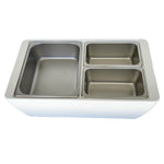 REVO MIX Pan Set | Stainless Steel 4" deep | One 1/2 Size and Two 1/4 size food pans