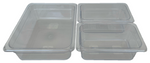 REVO MIX Pan Set | Polycarbonate 4" deep | One 1/2 Size and Two 1/4 size food pans