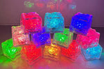 Multi Color LED ice cubes with push button on/off have 8 modes.  Steady on colors are blue, red, green, pink, aqua, lemon lime, confetti.  and a random blink mode that cycles through all colors.  Push button cubes are the best in the market and work in ice as well as in liquids.  Cubes are sealed safe for use in drinks.  Batteries are not replaceable for that safety.  Life of batteries can vary between 20-30 hours.  Packed 12 per box.