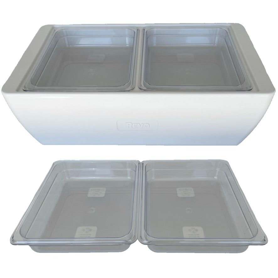 Stainless Steel Food Container Set, Dual Compartment