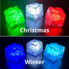 White LED Light up ice cubes with Push Button on/off. Push Button cubes last longer and work in ice, unlike cubes with moisture sensors (which only work when submerged in liquid). When on, the bright color operates in 3 modes: slow flash, fast flash, and steady on. When off, cubes are clear. FDA approved clear acrylic shell is sealed with freezable gel inside and is submersible safe in beverages. They are fun LED party lights