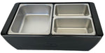 REVO MIX Pan Set | Stainless Steel 4" deep | One 1/2 Size and Two 1/4 size food pans