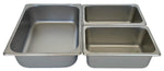 REVO MIX Pan Set | Stainless Steel 4" deep | One 1/2 Size and Two 1/4 size food pans