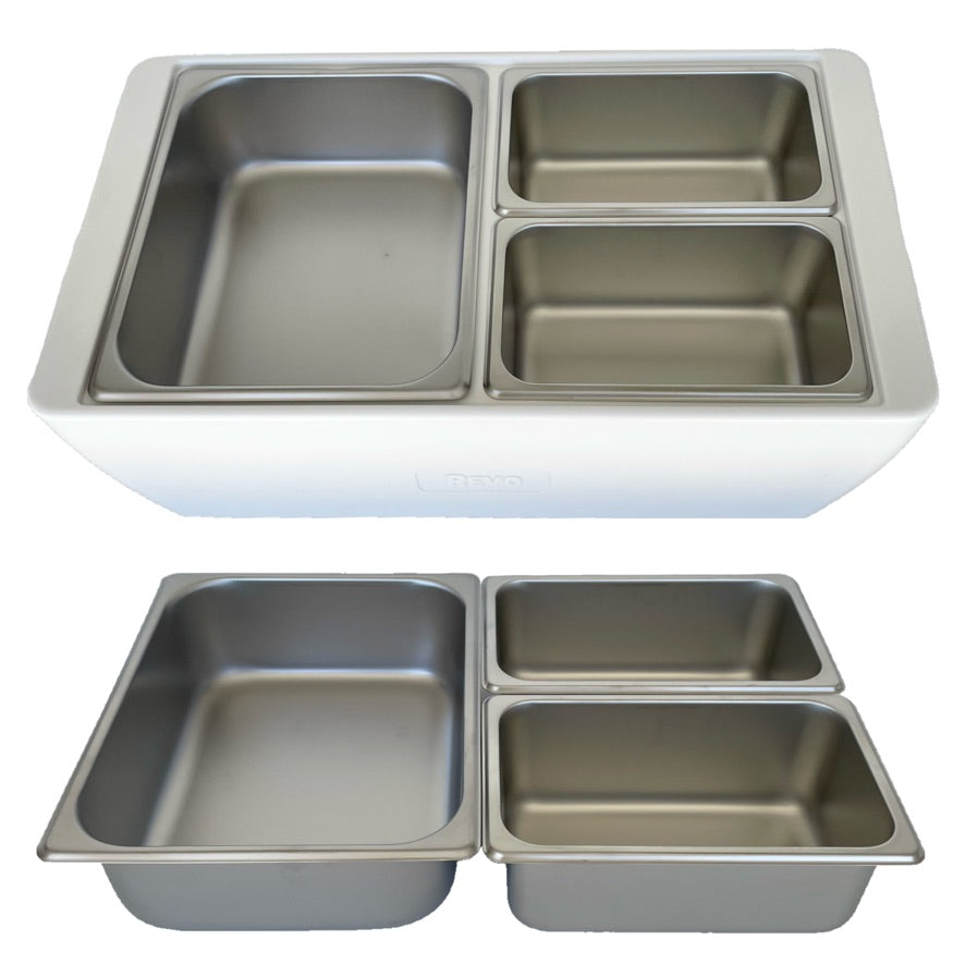 Stainless Steel Food Container Set, Dual Compartment